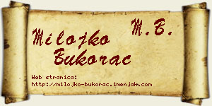 Milojko Bukorac vizit kartica